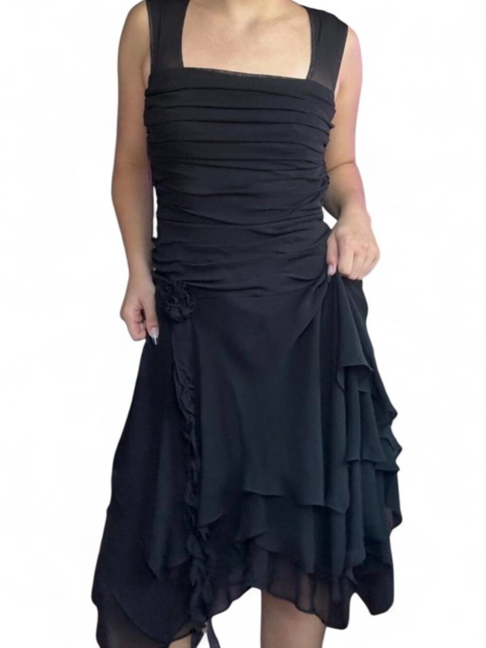 Vintage Sangria Black midi dress